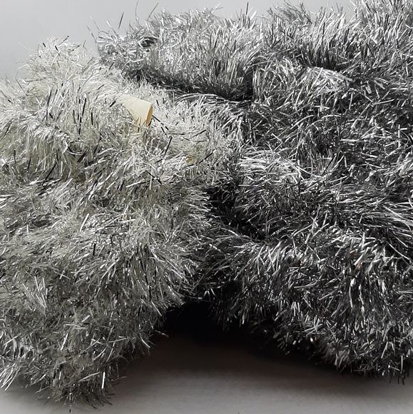 Vintage Christmas Tinsel Garland Silver Soft Over 60 Feet Christmas Tree Decor - Picture 1 of 4